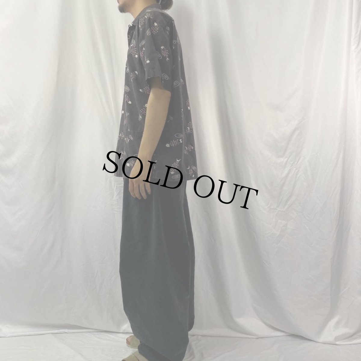 画像3: 50's Jantzen アトミック柄 オープンカラーコットンシャツ L (3)