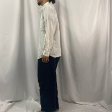 画像3: 90's〜 POLO Ralph Lauren "EQUESTRIAN" コットンブロード バンドカラーシャツ S (3)