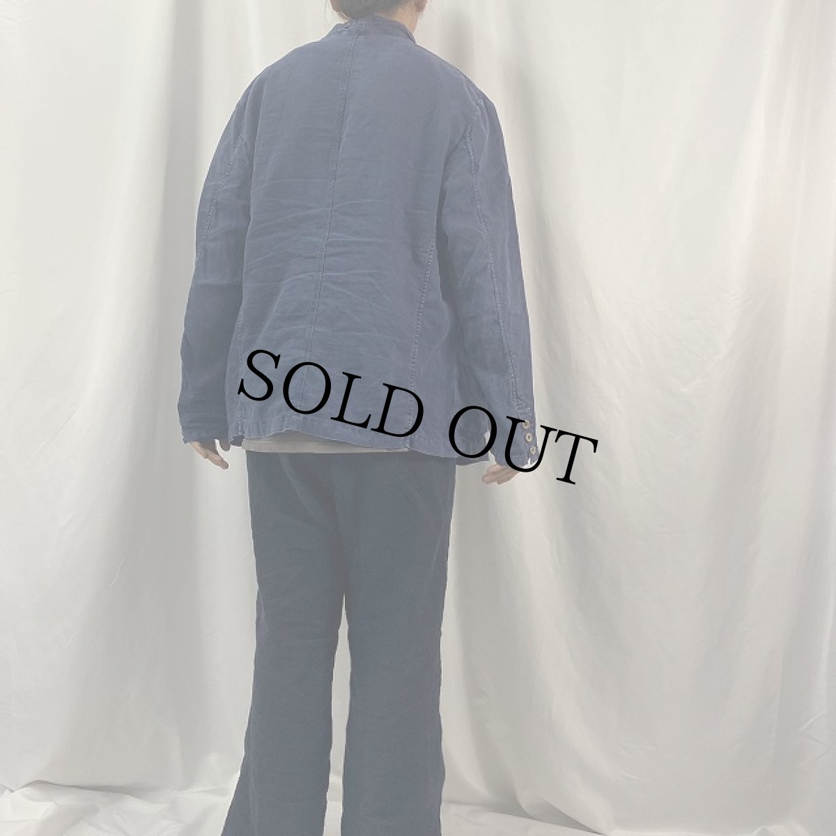 画像4: 2000's POLO RALPH LAUREN インディゴリネン テーラードジャケット LL (4)