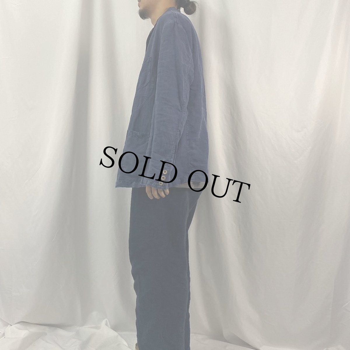 画像3: 2000's POLO RALPH LAUREN インディゴリネン テーラードジャケット LL (3)