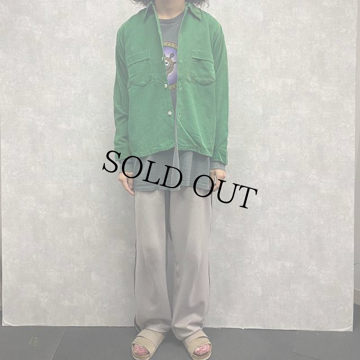 画像2: 50〜60's Pilgrim コーデュロイオープンカラーシャツ M (2)