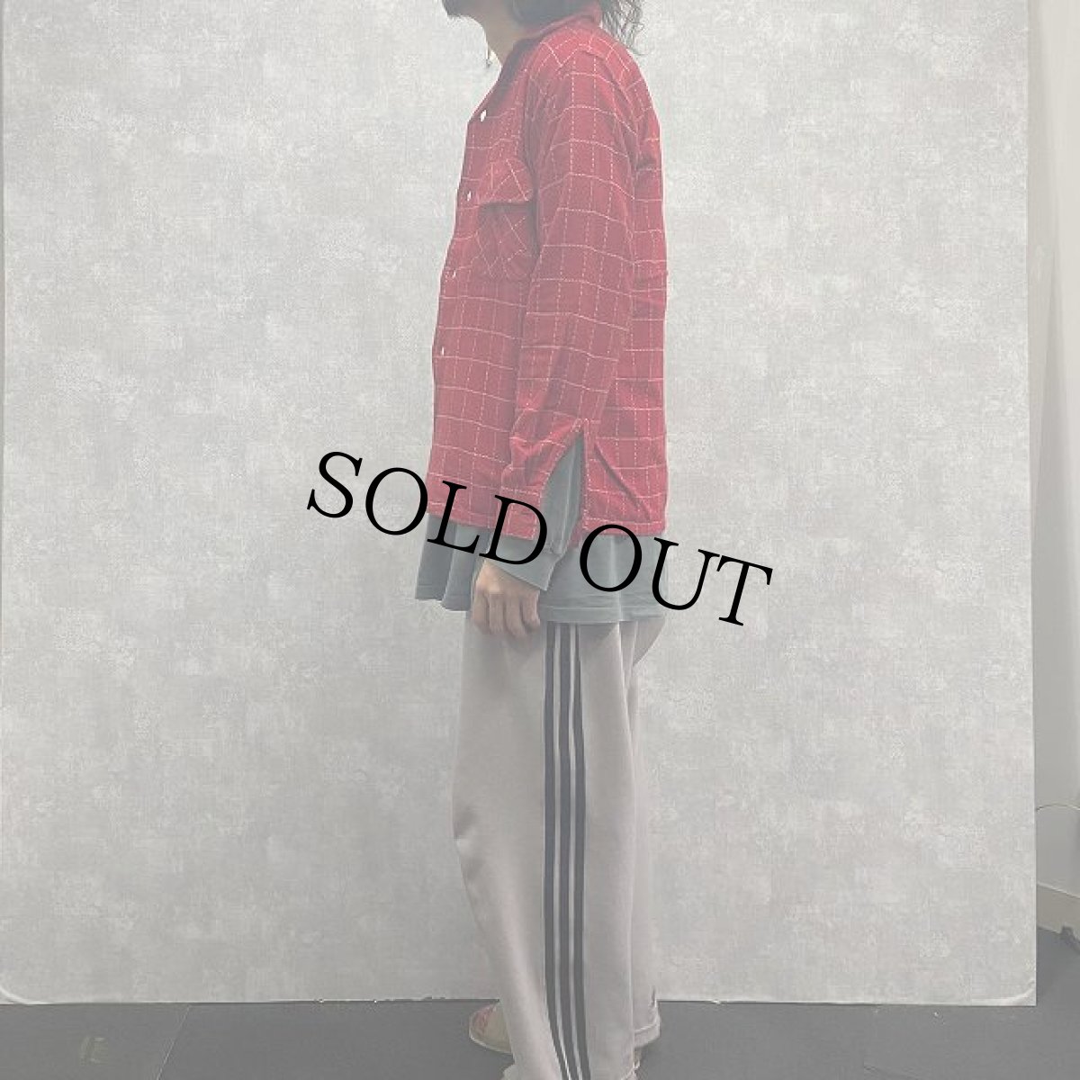 画像3: 50's 格子柄 オープンカラー プリントネルシャツ S (3)