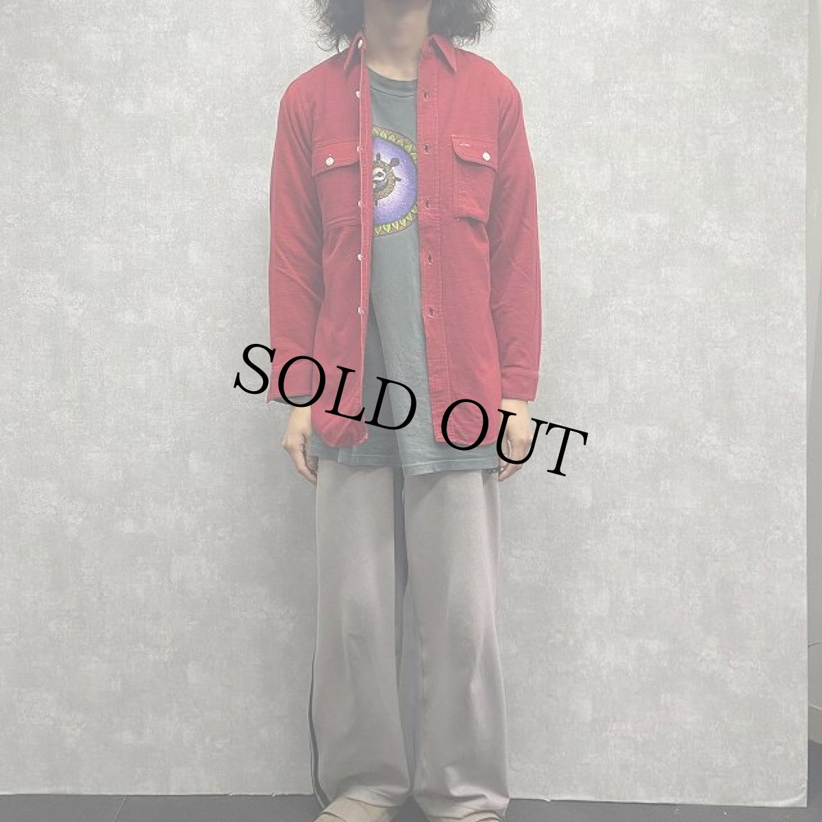 画像2: 40's BIG YANK マチ付き フラシポケットライトネルシャツ (2)