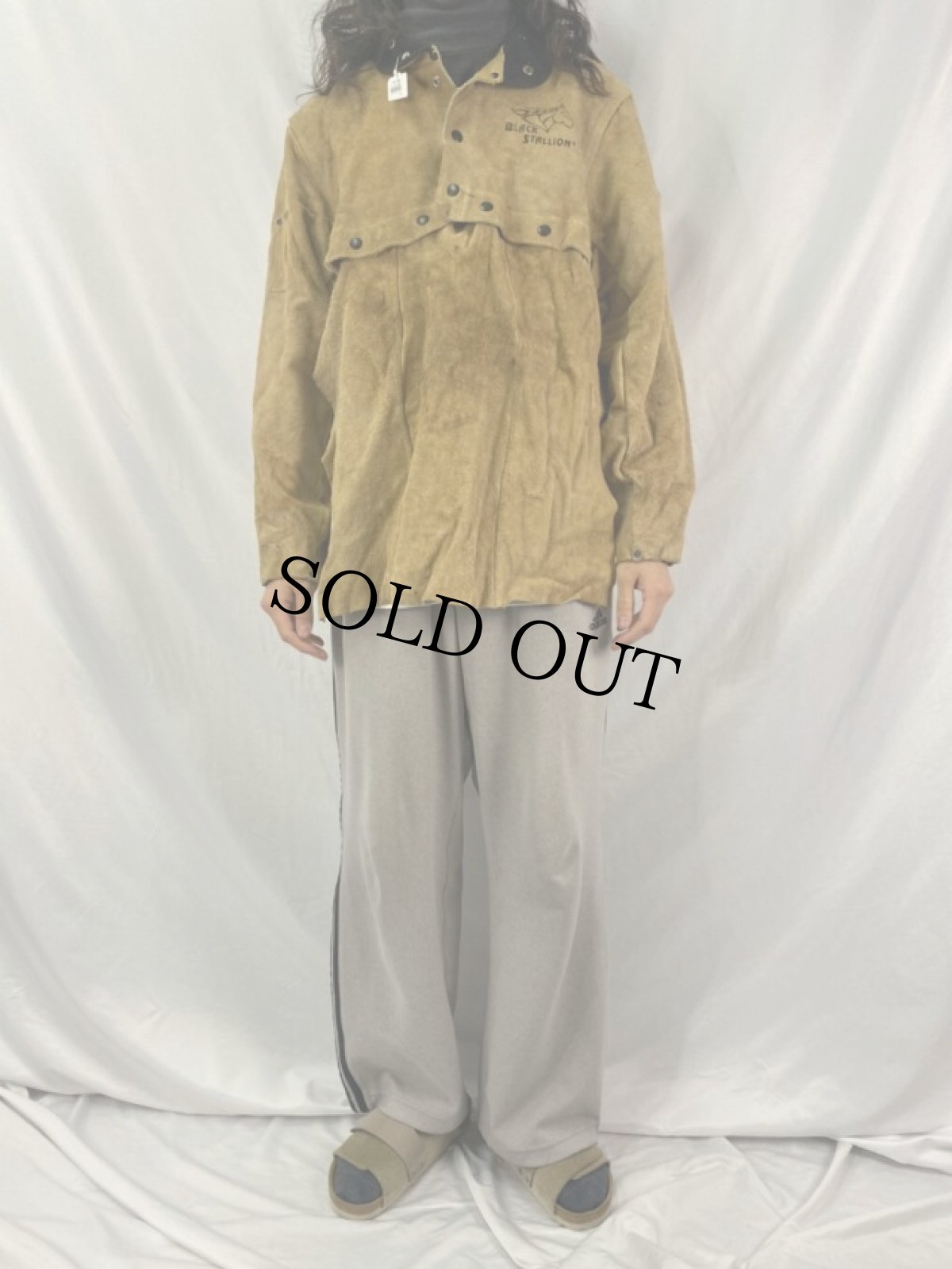 画像2: 〜2000's BLACK STALLION ウェルダーズスエードジャケット M (2)