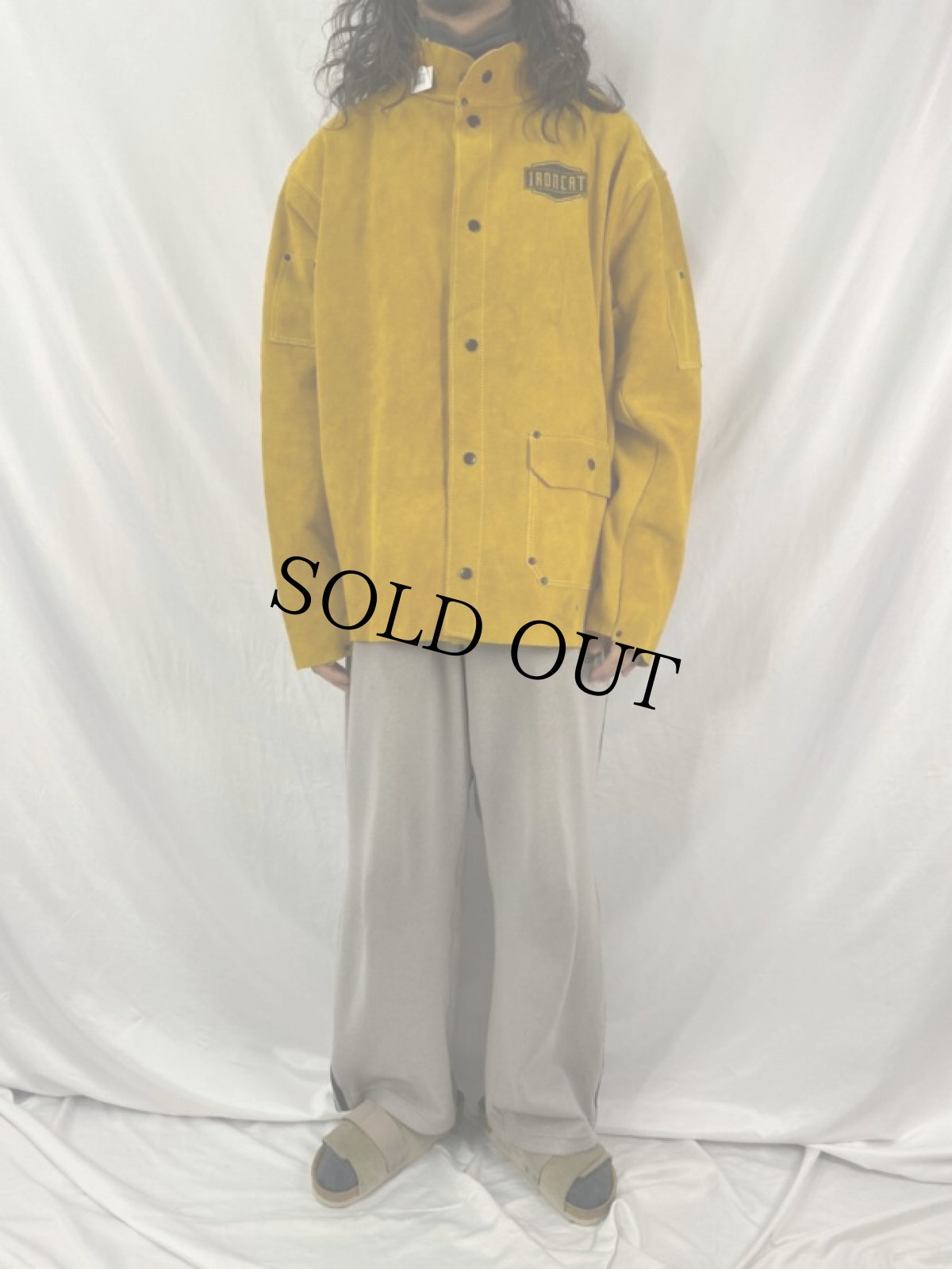 画像2: IRONCAT 企業ロゴ スエードワークジャケット XL (2)