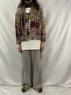 画像2: CHICO'S DESIGN ベロア×ニット パッチワークジャケット SIZE2 (2)