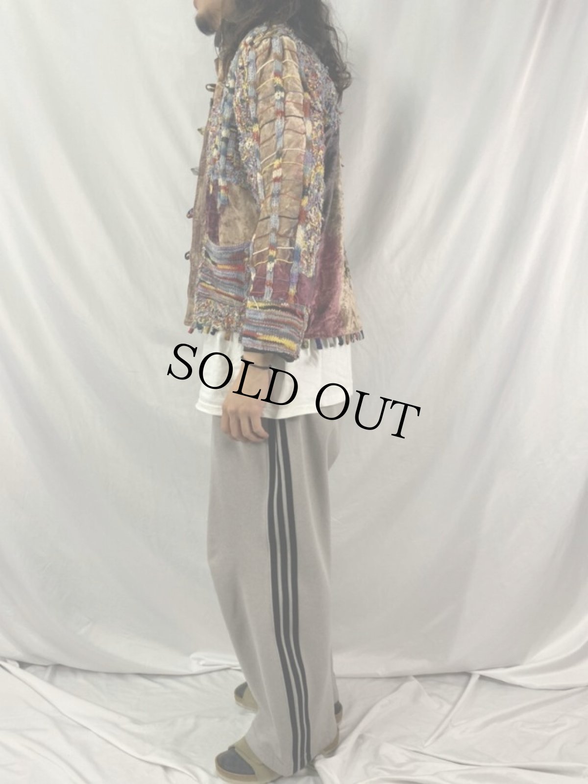 画像3: CHICO'S DESIGN ベロア×ニット パッチワークジャケット SIZE2 (3)