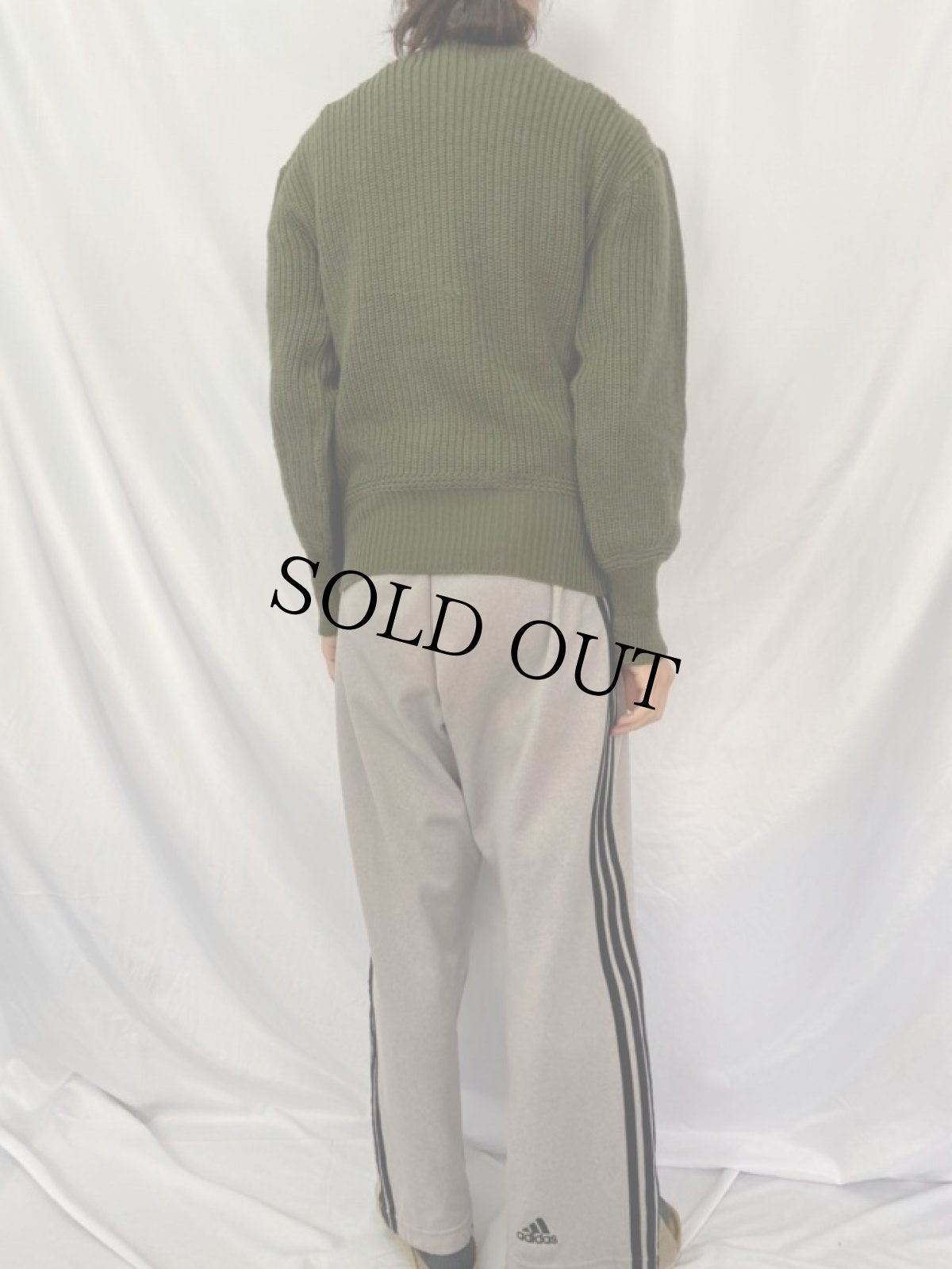 画像4: 【SALE】 40's U.S.NAVY ハイネック ウールニットセーター (4)