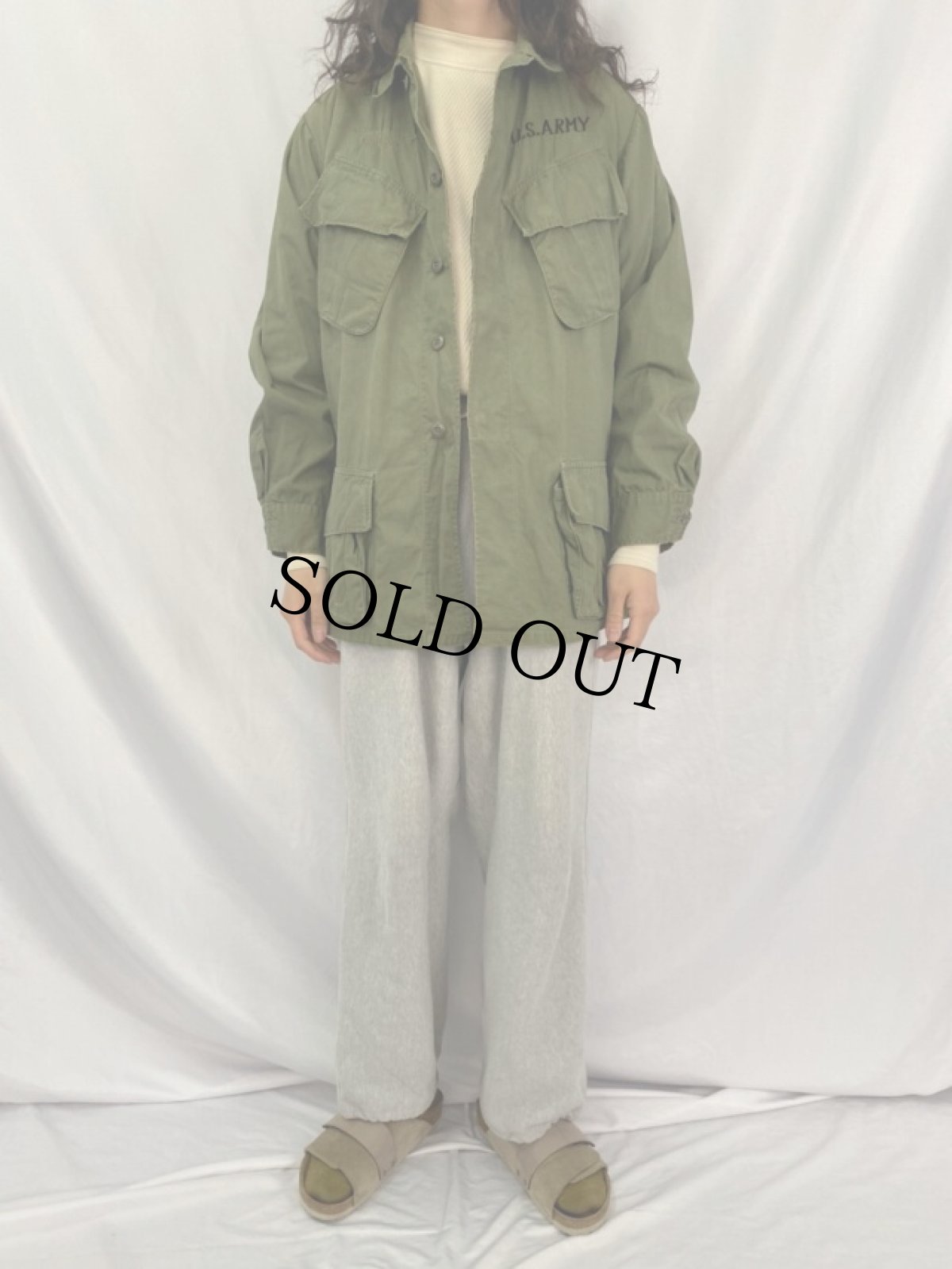 画像2: 60's U.S.ARMY ジャングルファティーグジャケット 3rd MEDIUM-REGULAR (2)