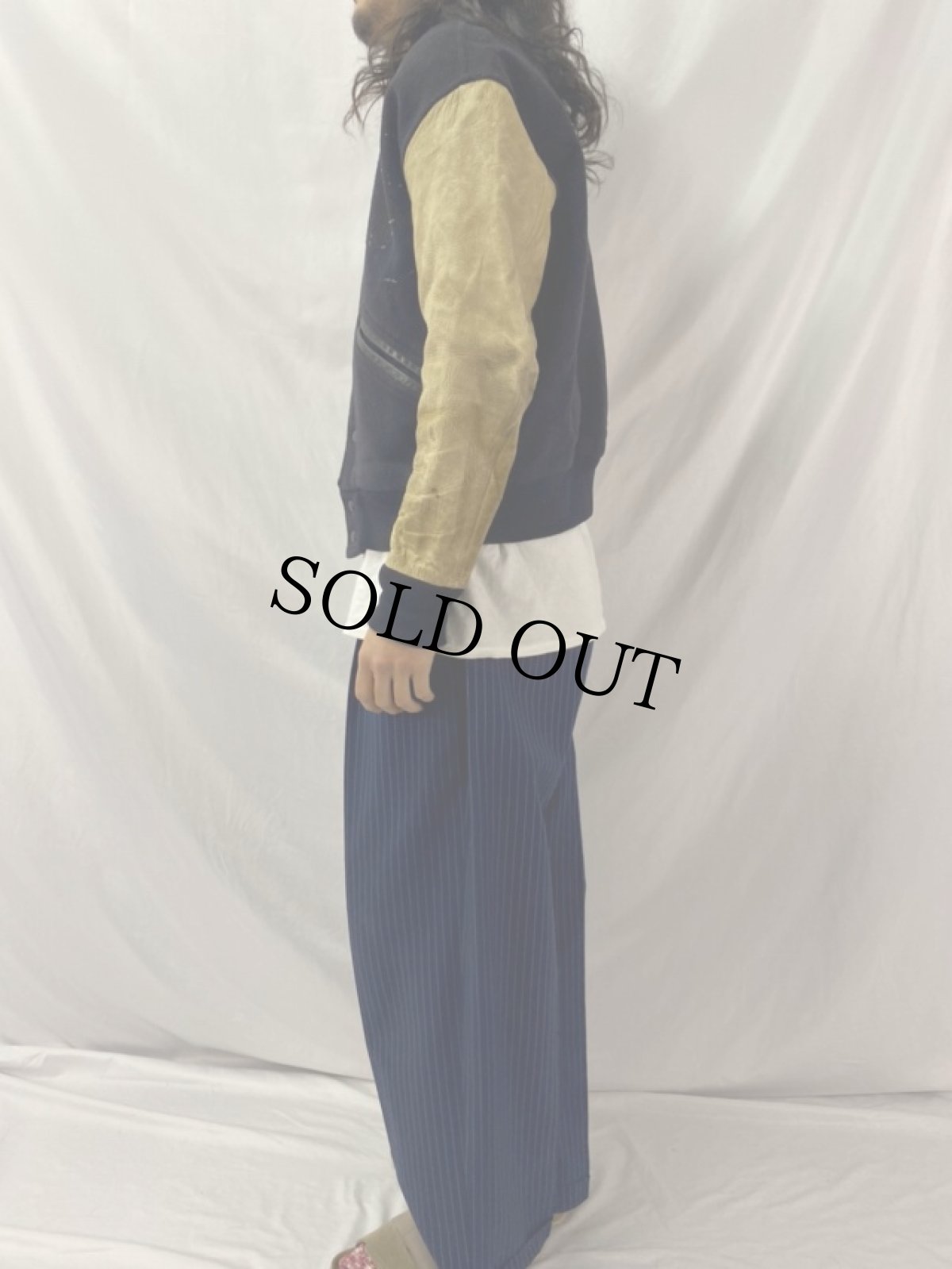 画像3: 60's WILSON USA製 ウール×レザー スタジャン (3)