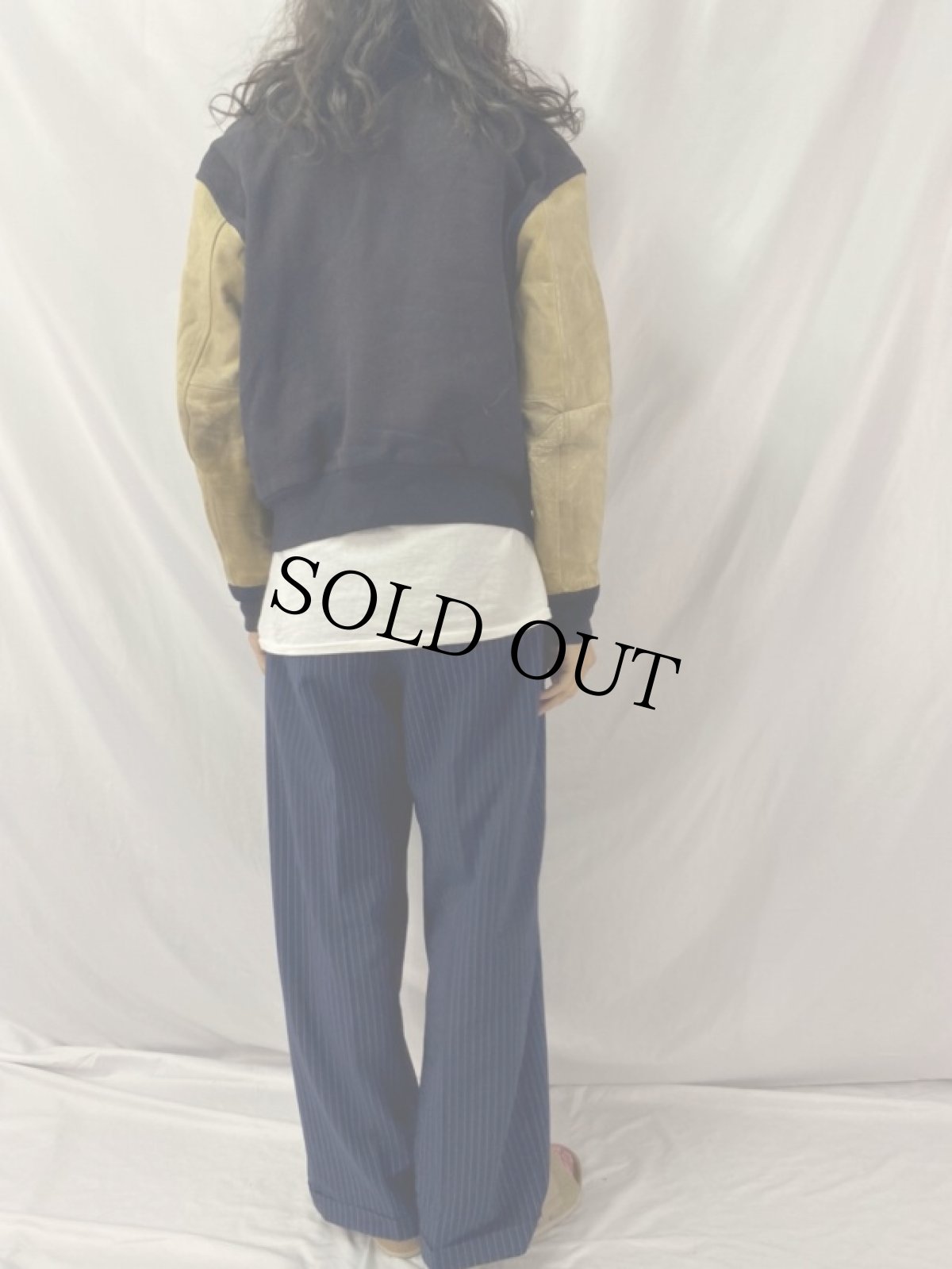 画像4: 60's WILSON USA製 ウール×レザー スタジャン (4)