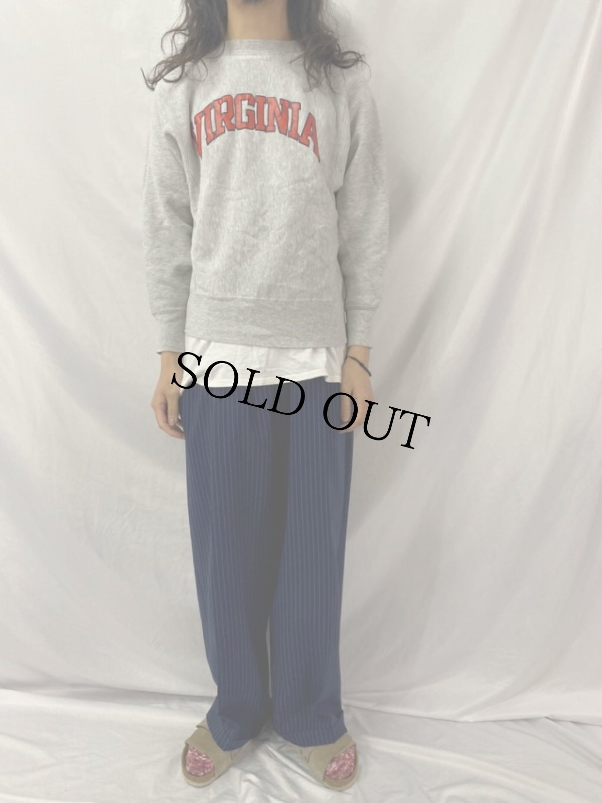 画像2: 80's Champion REVERSE WEAVE USA製 トリコタグ "VIRGINIA" スウェット M (2)