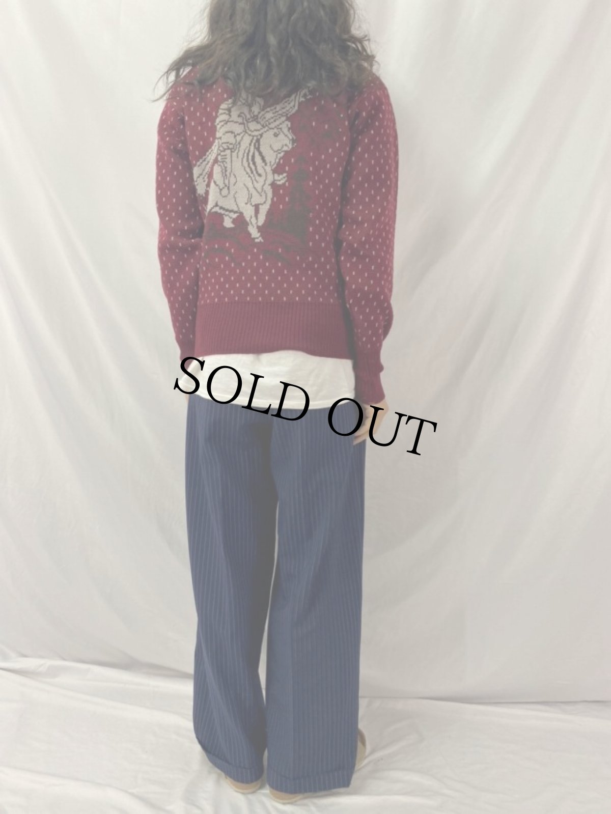 画像4: ~60's ハンティング柄 ジャガード ウールニットセーター (4)