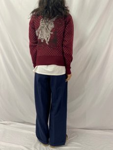 画像4: ~60's ハンティング柄 ジャガード ウールニットセーター (4)