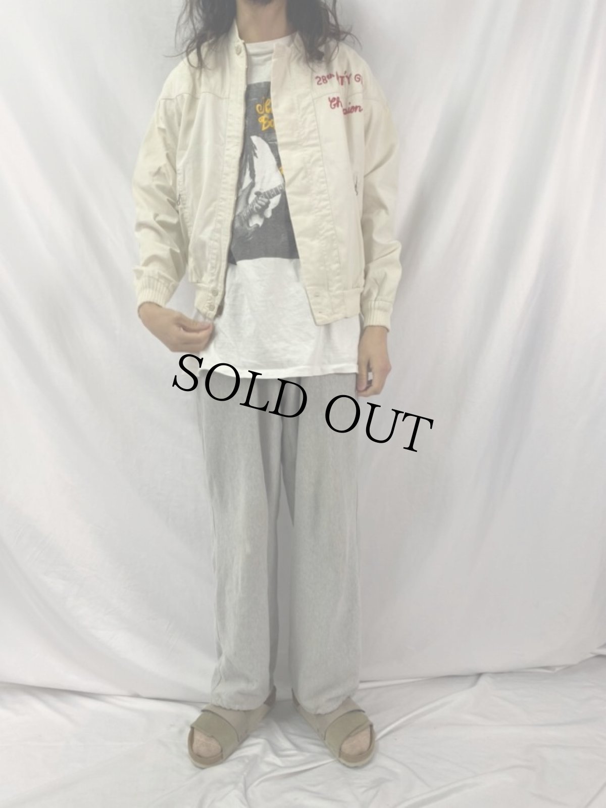 画像2: 60's Sir Jac "28th ART'Y GP Champion" チェーン刺繍 コットンスポーツジャケット (2)