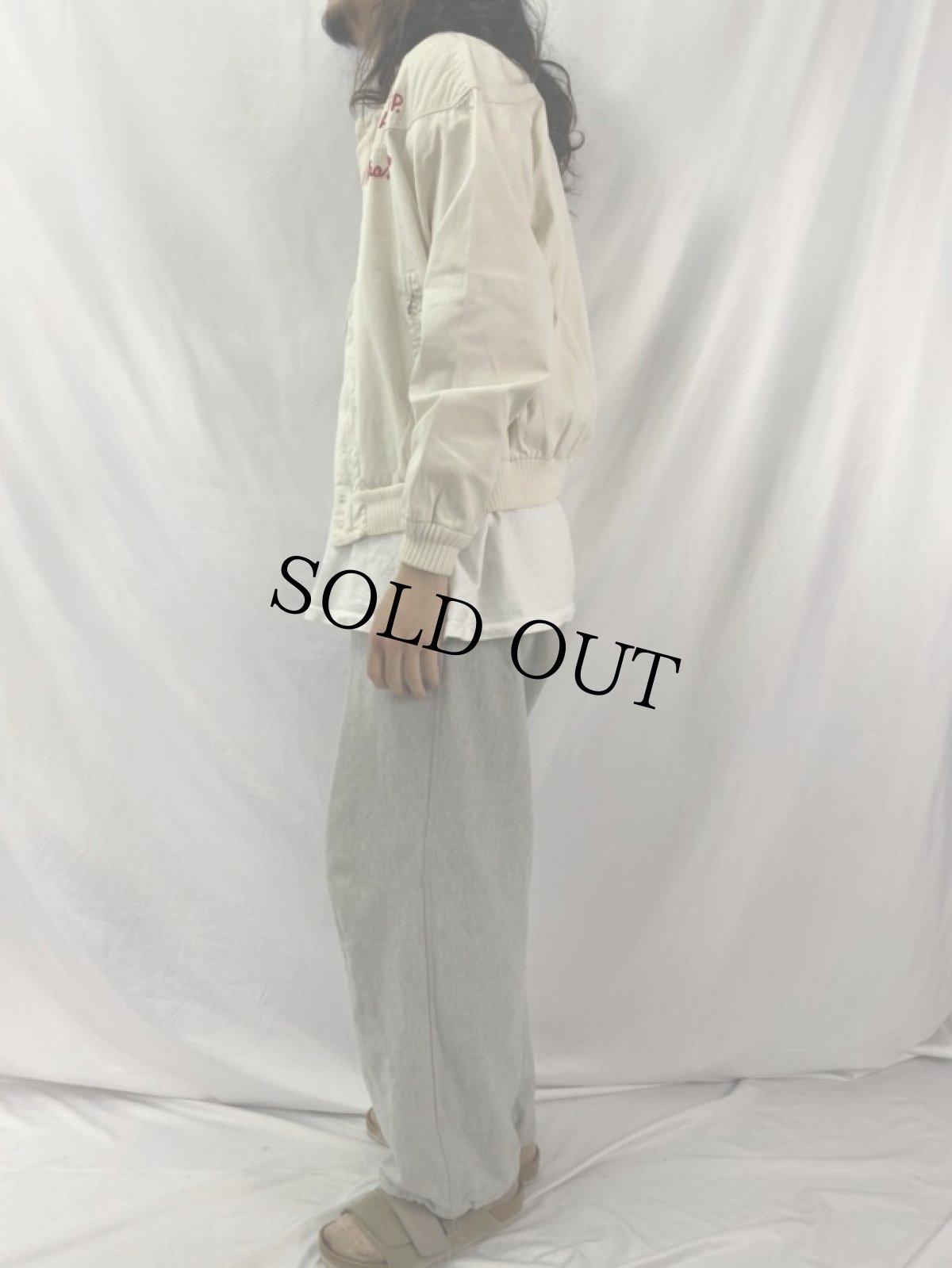 画像3: 60's Sir Jac "28th ART'Y GP Champion" チェーン刺繍 コットンスポーツジャケット (3)