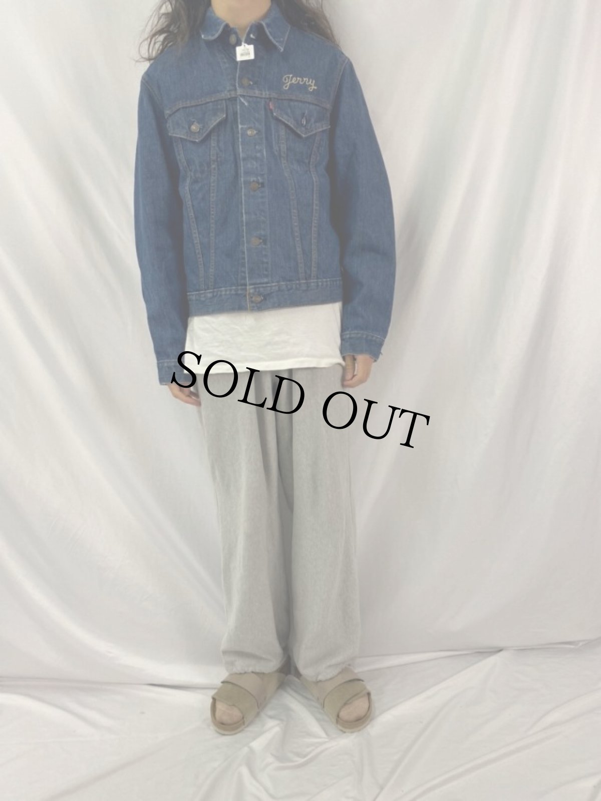 画像2: 80's Levi's 71205-0217 USA製 "PARADA DEL SOL" チェーン刺繍 デニムジャケット 44LONG (2)