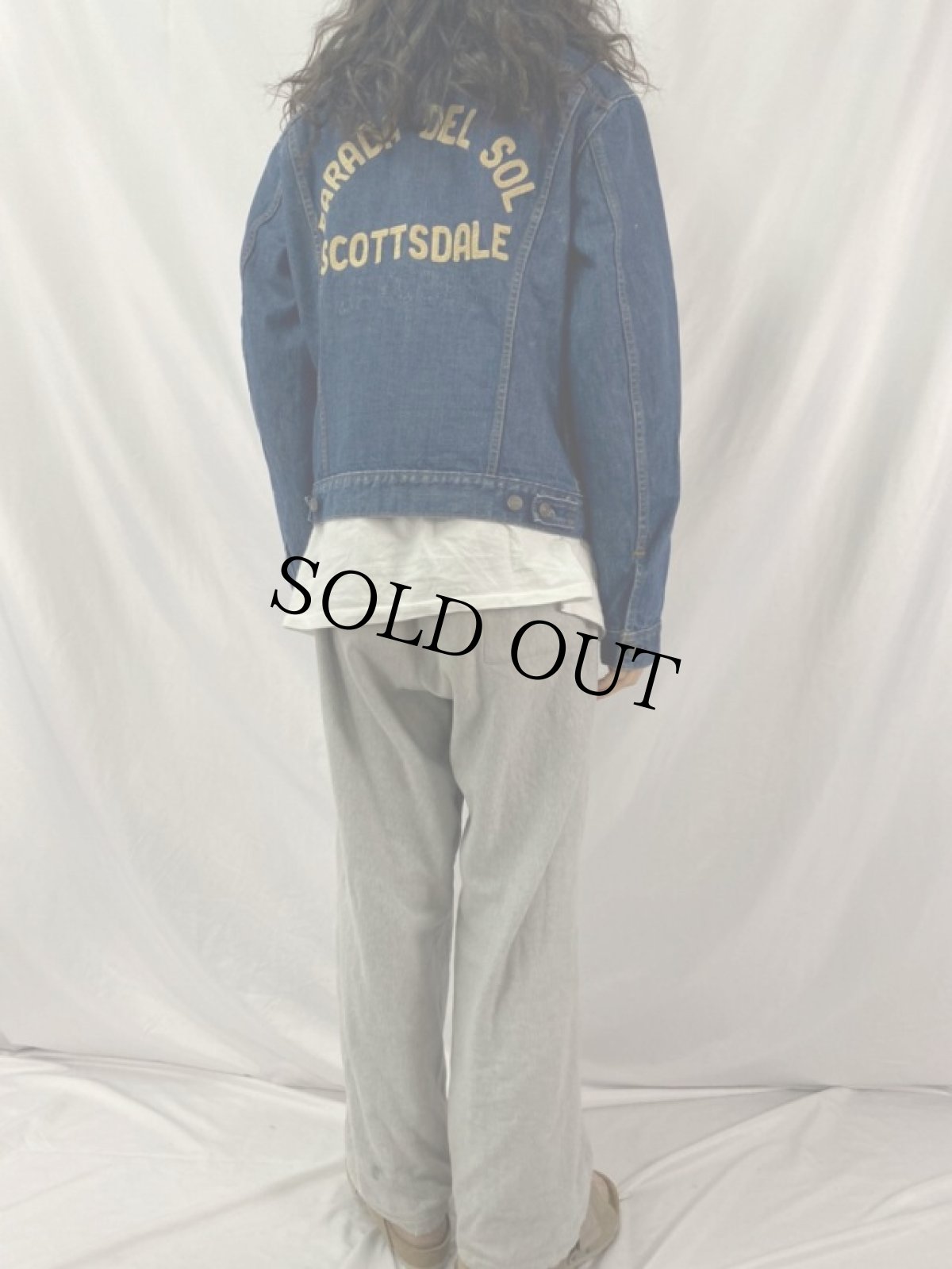 画像4: 80's Levi's 71205-0217 USA製 "PARADA DEL SOL" チェーン刺繍 デニムジャケット 44LONG (4)