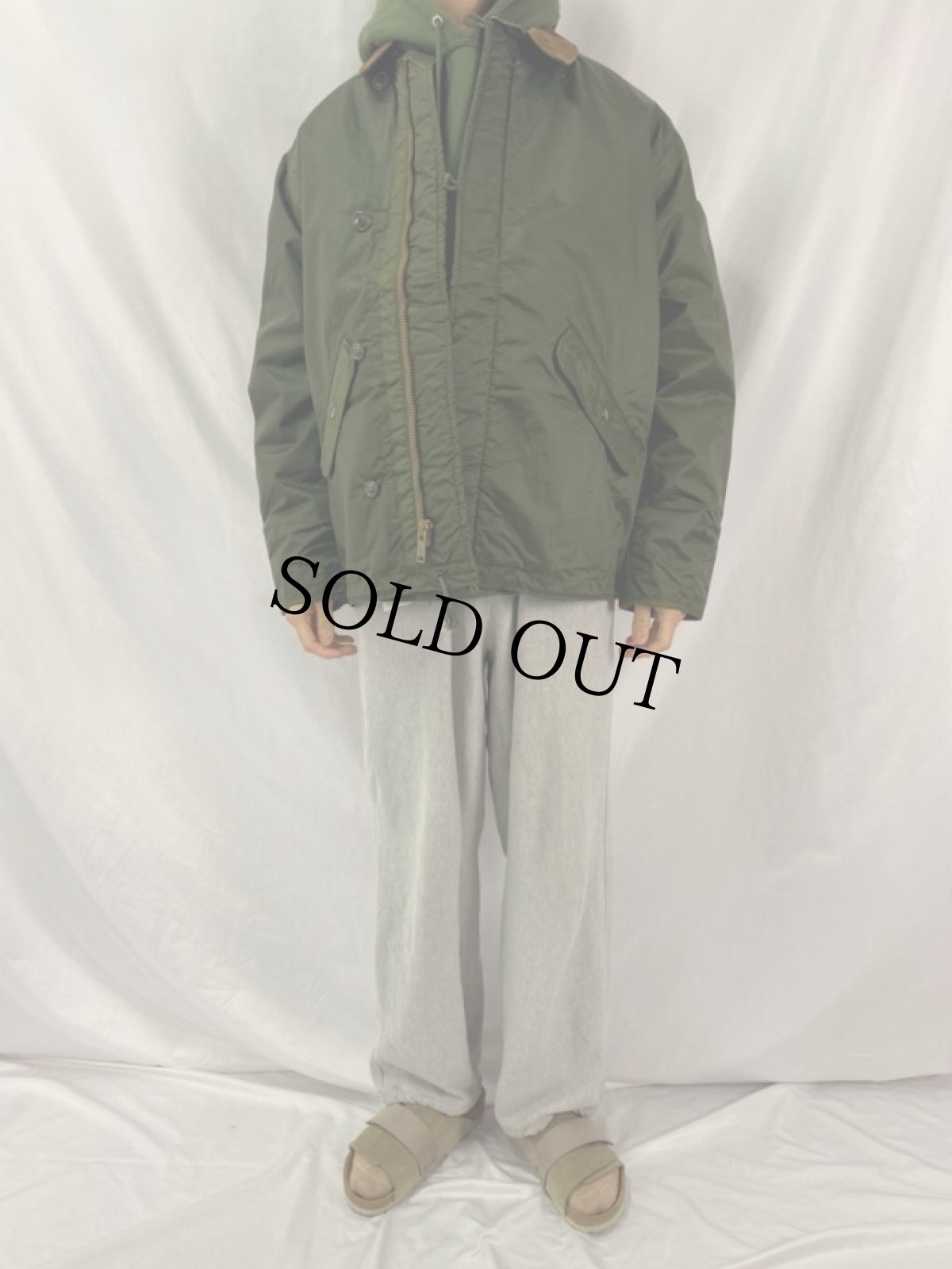 画像2: 70's U.S.NAVY A-1 Extreme Cold Weather Impermeable ナイロンデッキジャケット L (2)