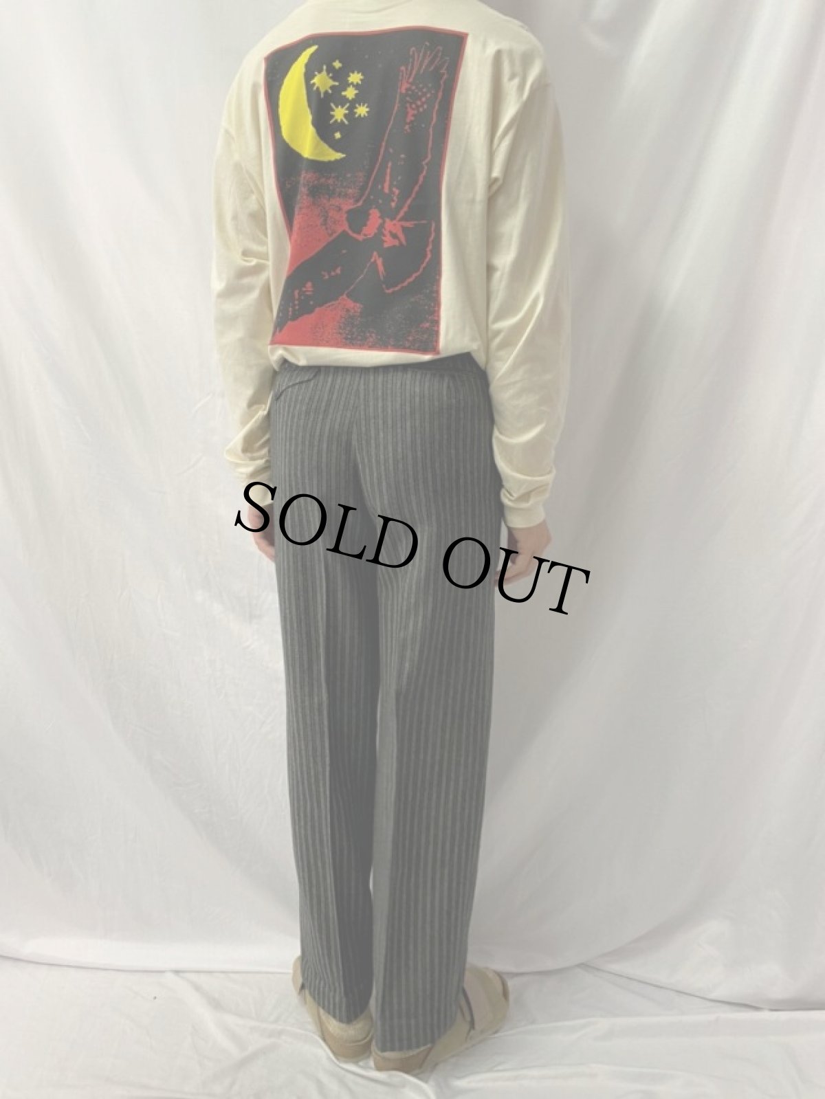 画像4: 40〜50's ストライプ柄 ウールスラックス W29 (4)