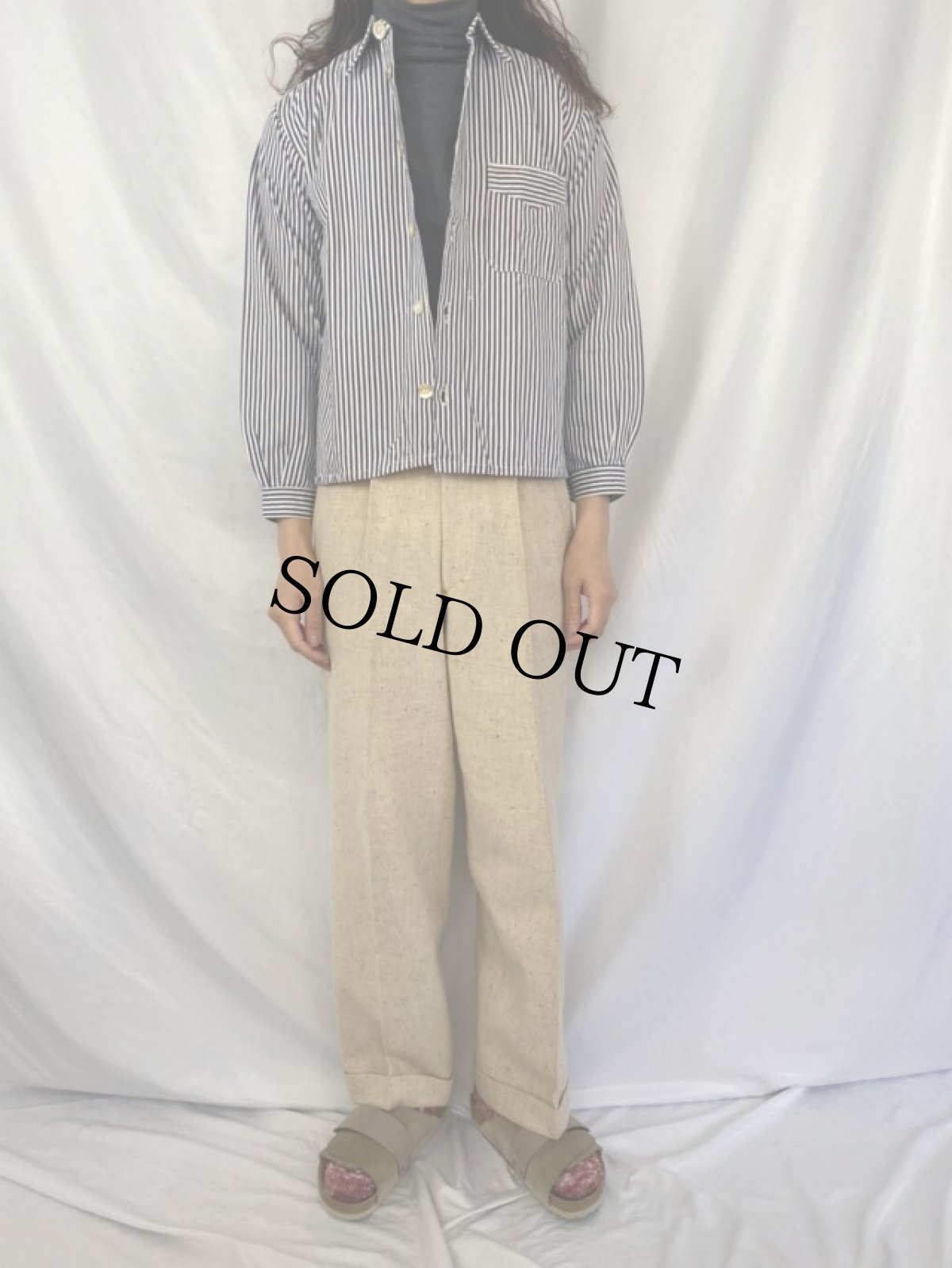 画像2: VINTAGE Germany製 ストライプ柄 カバーオール (2)