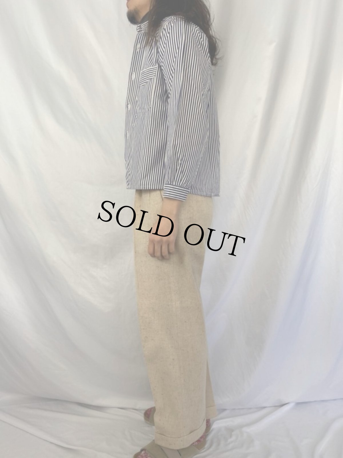 画像3: VINTAGE Germany製 ストライプ柄 カバーオール (3)