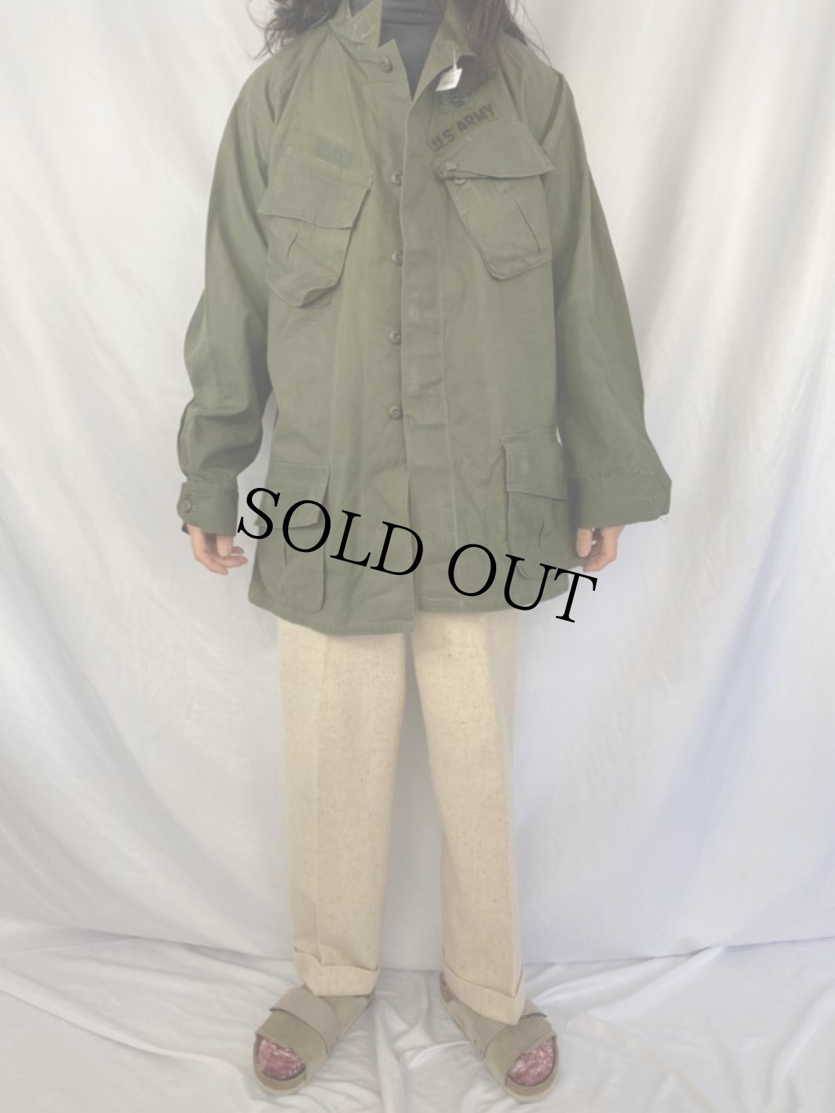 画像2: 60's U.S.ARMY ジャングルファティーグジャケット 4th LARGE LONG (2)
