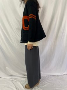 画像3: 50's Stadium SHAKER SWEATER レタードニットカーディガン BLACK (3)