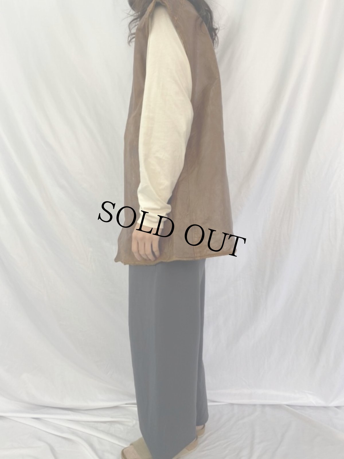 画像3: 40's BRITISH ARMY レザー ジャーキンベスト (3)