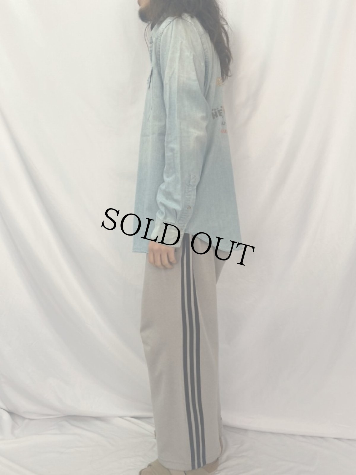 画像3: POLO Ralph Lauren RRL "WILD WEST SHOW" インディアンプリント シャンブレーウエスタンシャツ L (3)