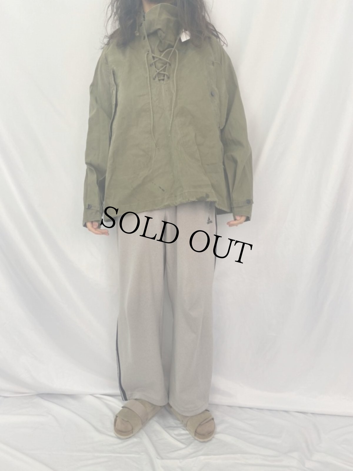 画像2: 60's U.S.NAVY デッキレインパーカー LARGE (2)