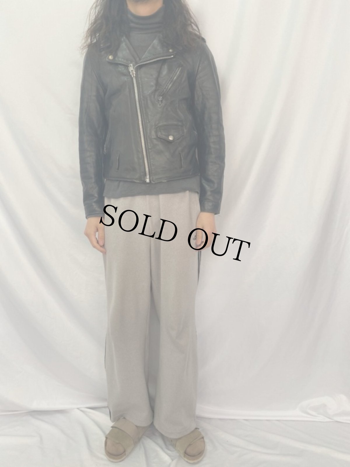 画像2: 80〜90's Schott PERECTO USA製 ダブルライダースジャケット 36 (2)