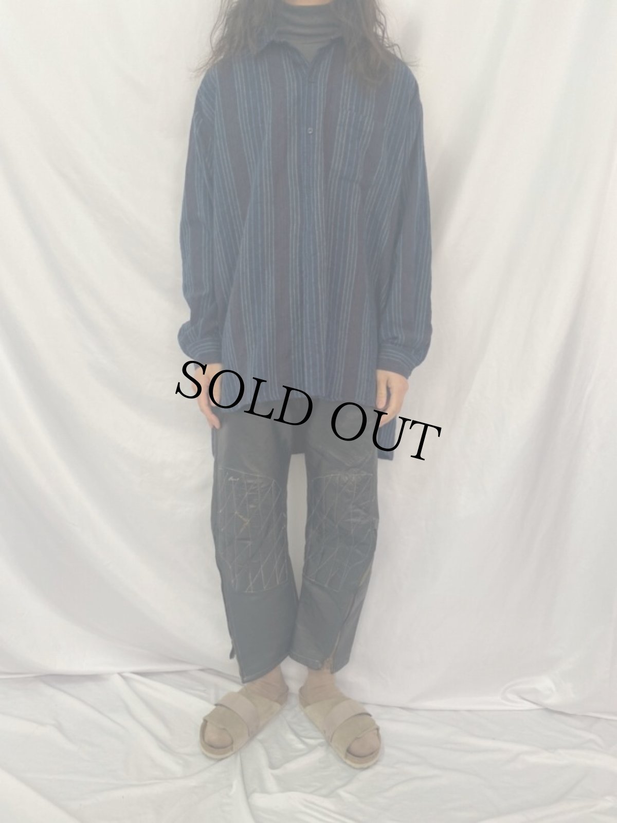 画像2: 60〜70's ダブルニーレザーパンツ W31 (2)