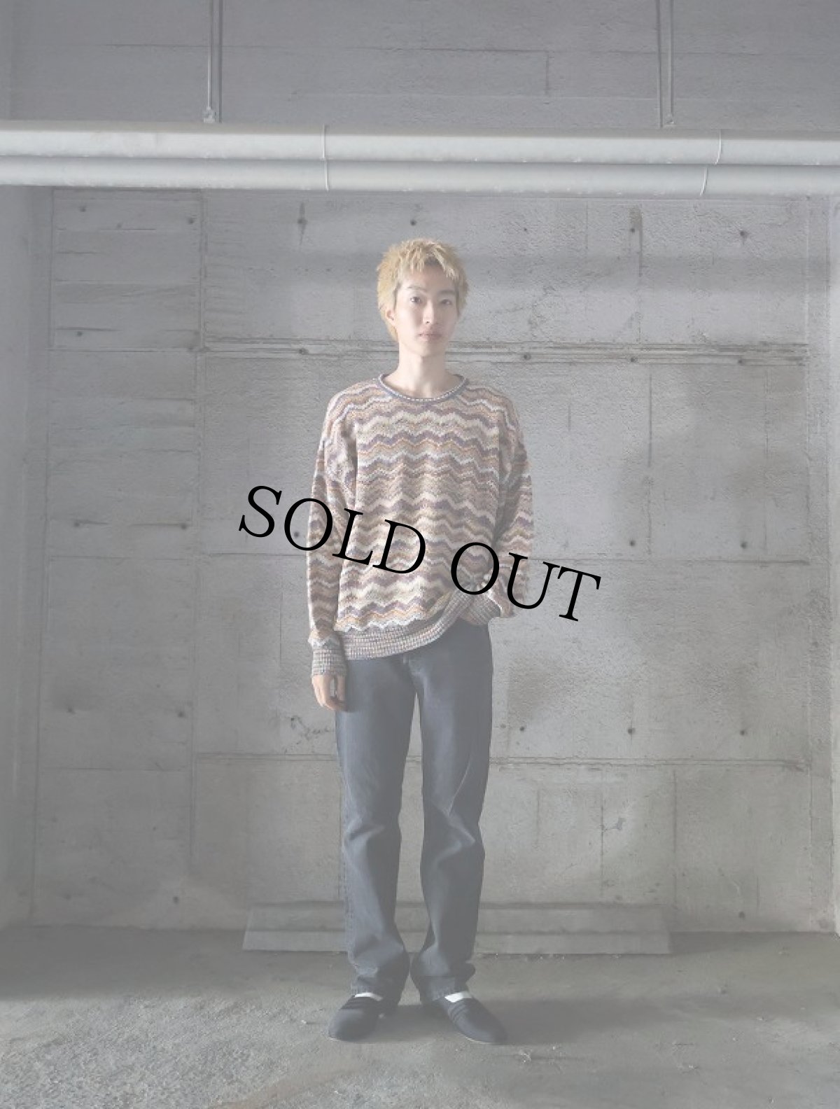 画像3: 80〜90's MONDO DI MARCO ITALY製 マルチボーダー柄 コットンリネン ニットセーター (3)