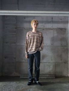 画像3: 80〜90's MONDO DI MARCO ITALY製 マルチボーダー柄 コットンリネン ニットセーター (3)