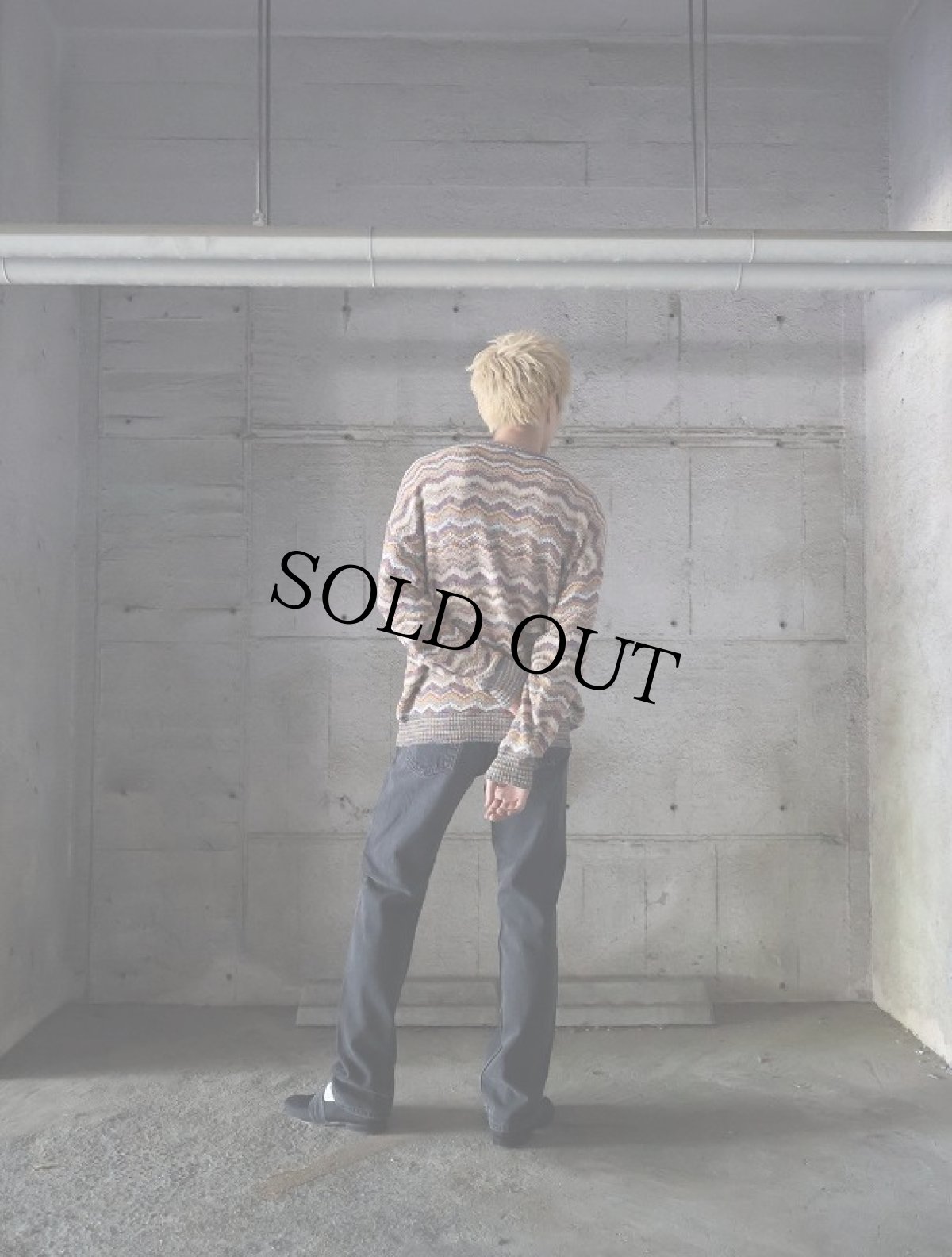 画像4: 80〜90's MONDO DI MARCO ITALY製 マルチボーダー柄 コットンリネン ニットセーター (4)