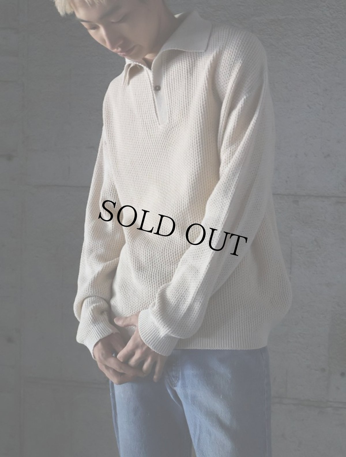 画像1: Kangourou FRANCE製 コットンニット ポロシャツ (1)