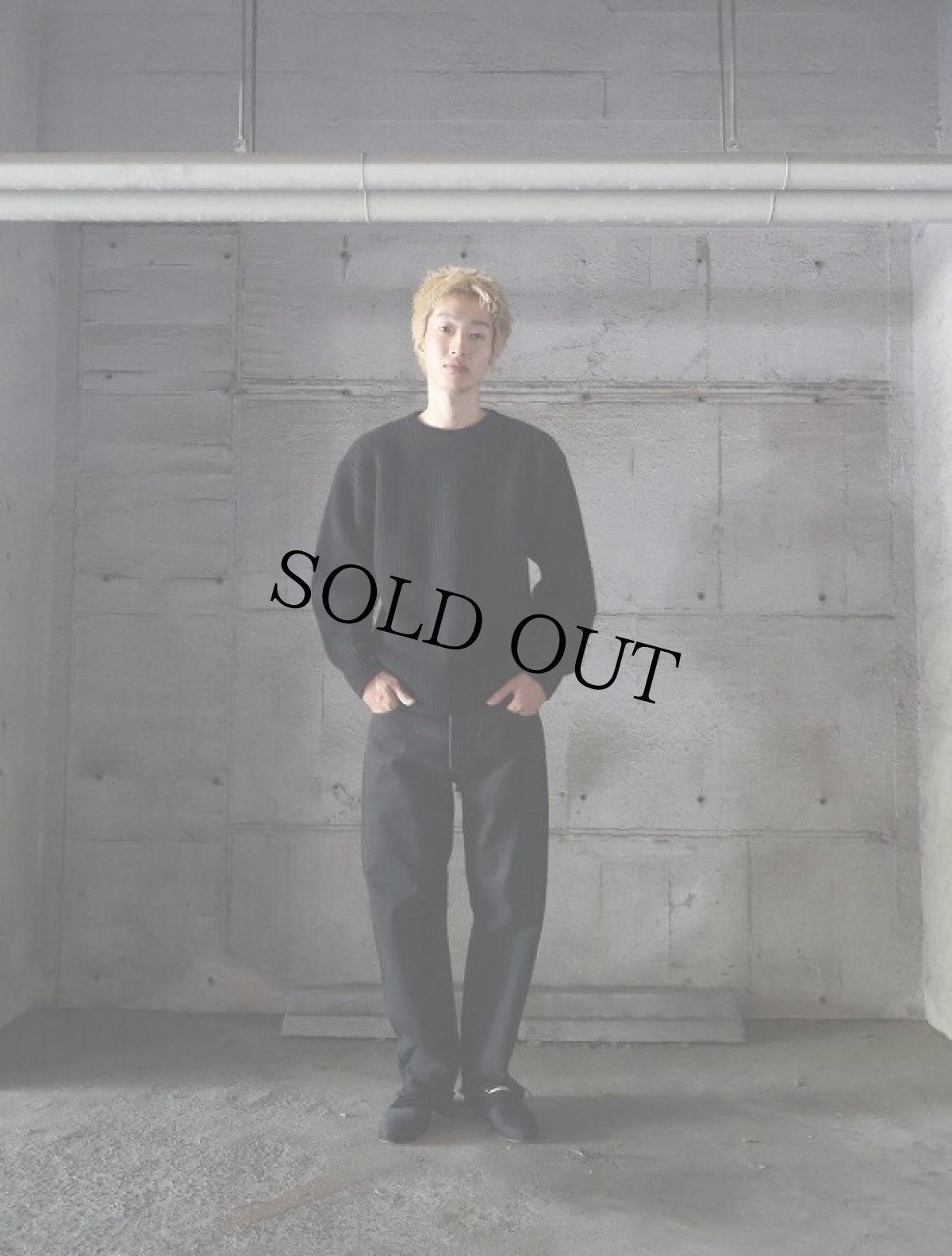 画像1: Neiman Marcus カシミア ニットセーター BLACK L (1)