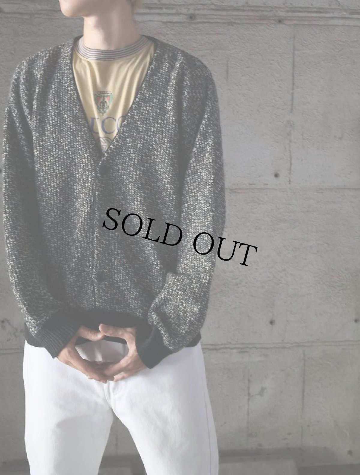 画像1: FRANCE製 ウールニットカーディガン (1)