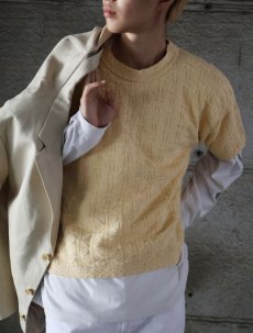 画像1: 90's DAVID BRETT USA製 柄編み コットンニットセーター (1)