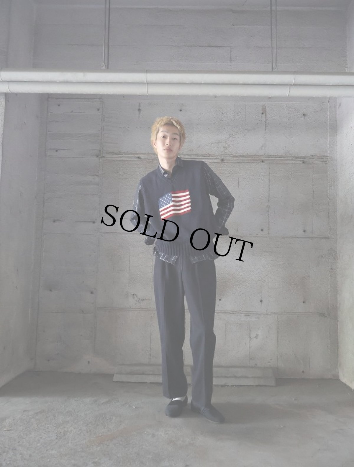 画像4: POLO Ralph Lauren 星条旗柄 コットンニットベスト NAVY XL (4)