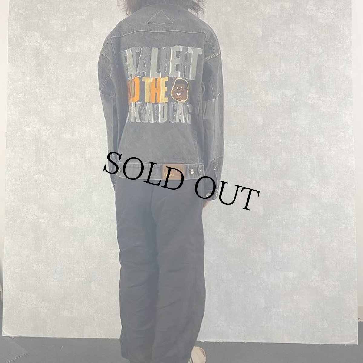 画像4: FUBU ワッペン付き ブラックデニムジャケット L (4)