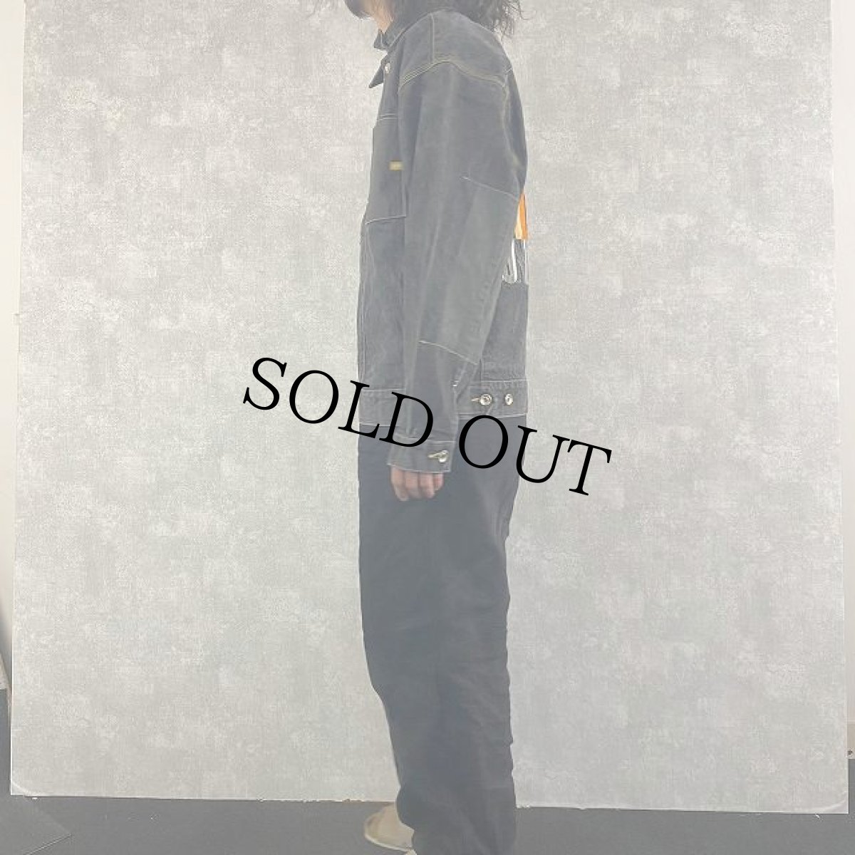 画像3: FUBU ワッペン付き ブラックデニムジャケット L (3)