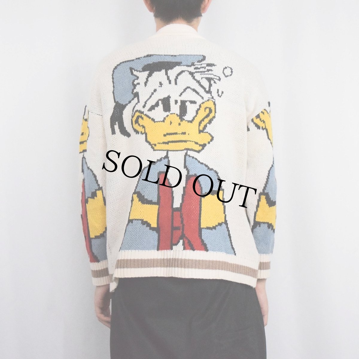 画像4: ドナルドダック 柄編みニットカーディガン (4)