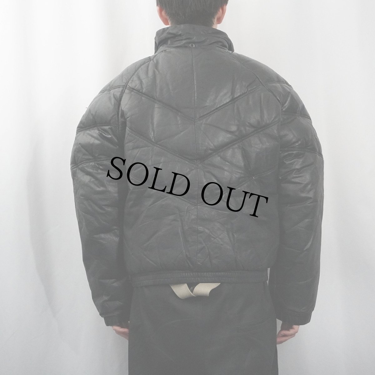 画像3: 80's DOUBLE GOOSE COUNTRY レザーダウンジャケット BLACK L (3)