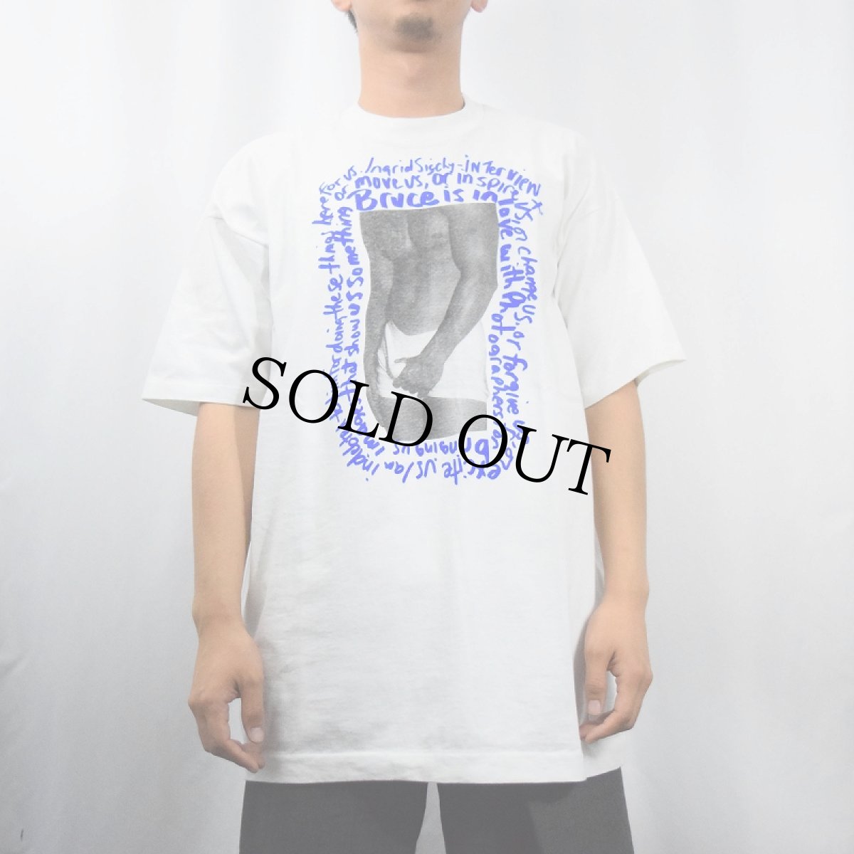 画像2: 90's CANADA製 Interview Magazine "Ingrid Sischy" Bruce Weber パロディプリントTシャツ XL DEADSTOCK (2)