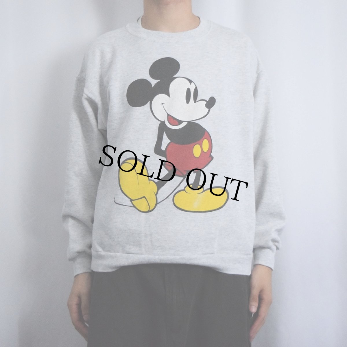 画像2: 90's Disney USA製 MICKEY MOUSE キャラクタープリントスウェット L (2)