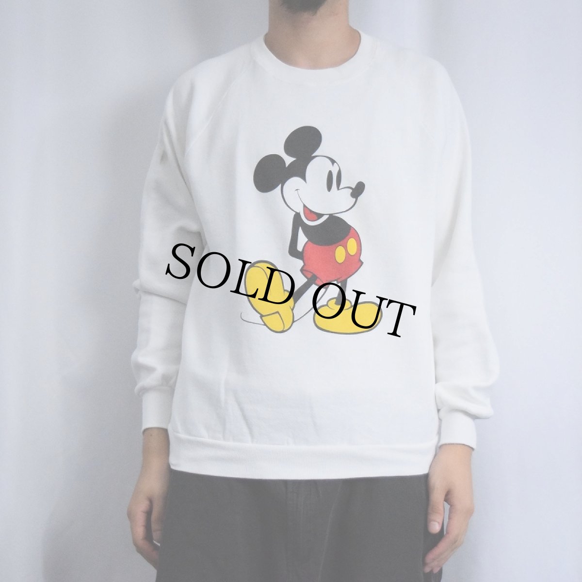 画像2: 80's Disney USA製 MICKEY MOUSE キャラクタープリントスウェット L (2)
