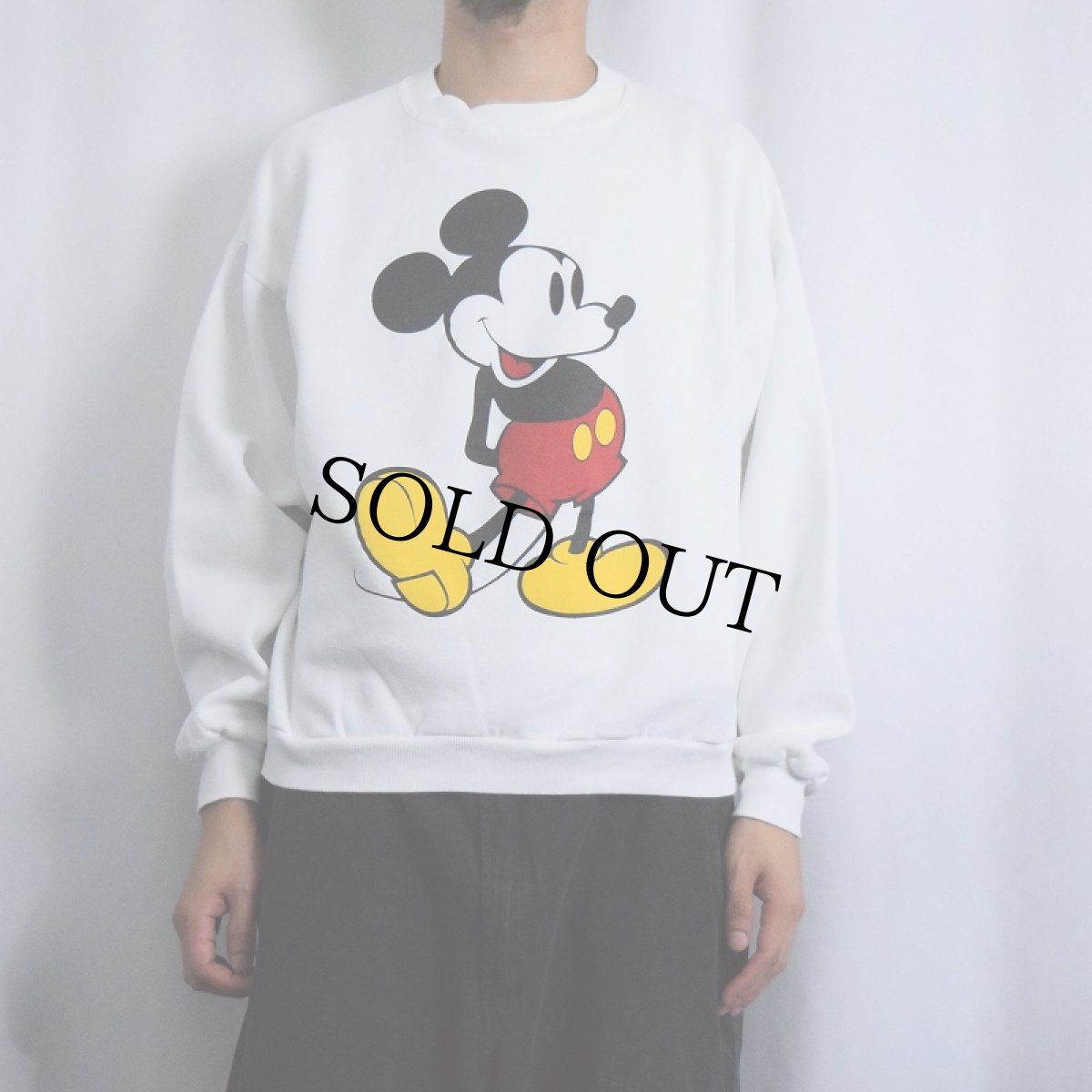 画像2: 90's Disney USA製 MICKEY MOUSE キャラクタープリントスウェット XL (2)