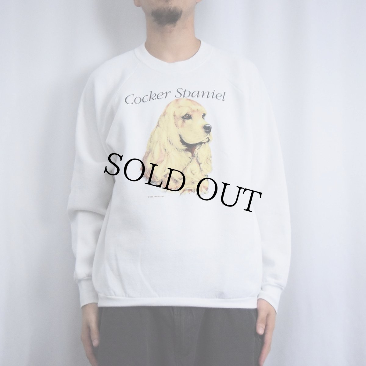 画像2: 90's USA製 "Cocker Spaniel" 犬プリントスウェット XL (2)